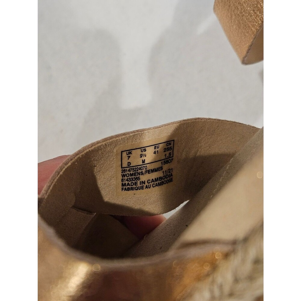 CLARKS Botanic Poppy Leather Sandals Rose Gold 9.5 - Picture 9 of 9